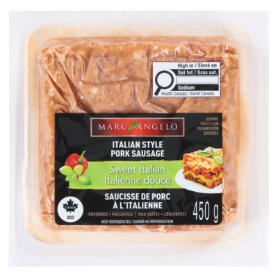 Marcangelo Italian Style Pork Sausage Sweet Italian 450 g, $1.33/100g