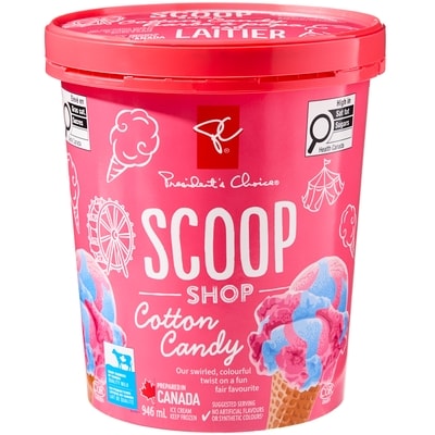 President's Choice Scoop Shop Cotton Candy Ice Cream 946 ml, $0.63/100ml