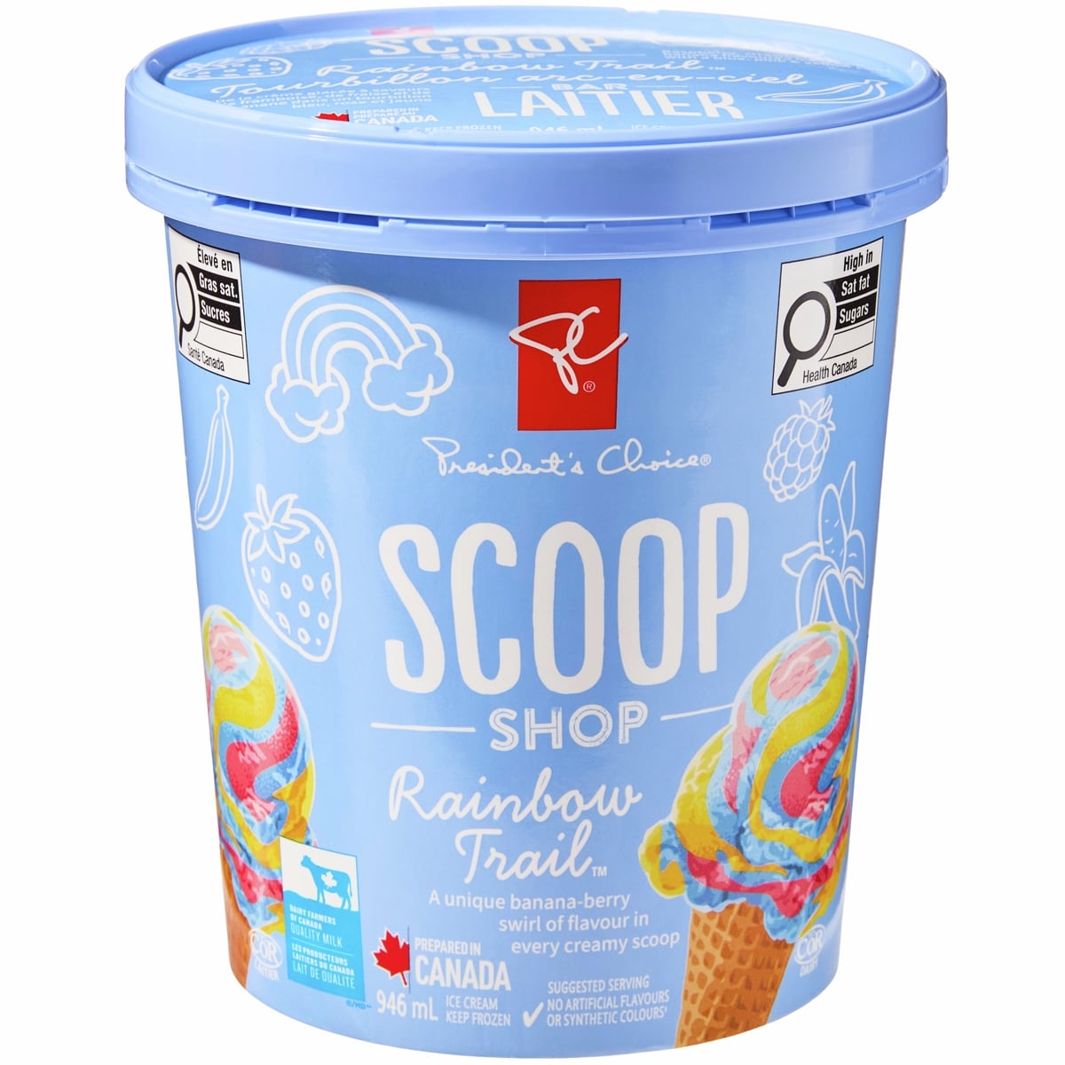 President's Choice Scoop Shop Rainbow Trail Ice Cream