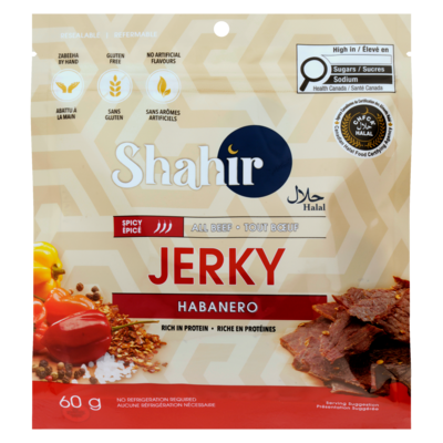 Shahir Halal Jerky habanero épicé tout bœuf 60 g, 13,33 $/100g