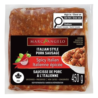 Marc Angelo Saucisse de porc à l'italienne italienne épicée 450 g, 1,11 $/100g