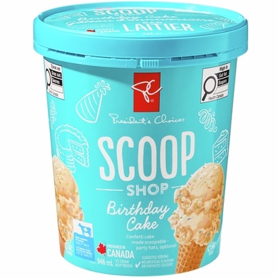 President's Choice Scoop Shop Birthday Cake Ice Cream 946 ml, $0.58/100ml