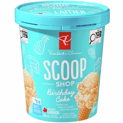 le Choix du Président Crème glacée Bar laitier, gâteau d’anniversaire  946 ml, 0,58 $/100ml
