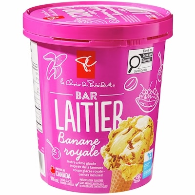 Crème glacée Bar laitier, banane royale