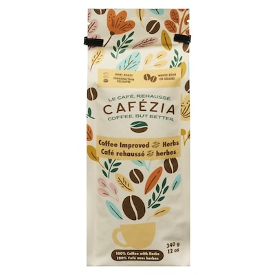 Cafezia 100% Coffee With Herbs Light Roast Whole Bean 340 g, $7.64/100g