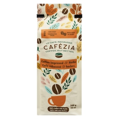 Cafezia 100% Coffee With Herbs Dark Roast Whole Bean 340 g, $7.64/100g