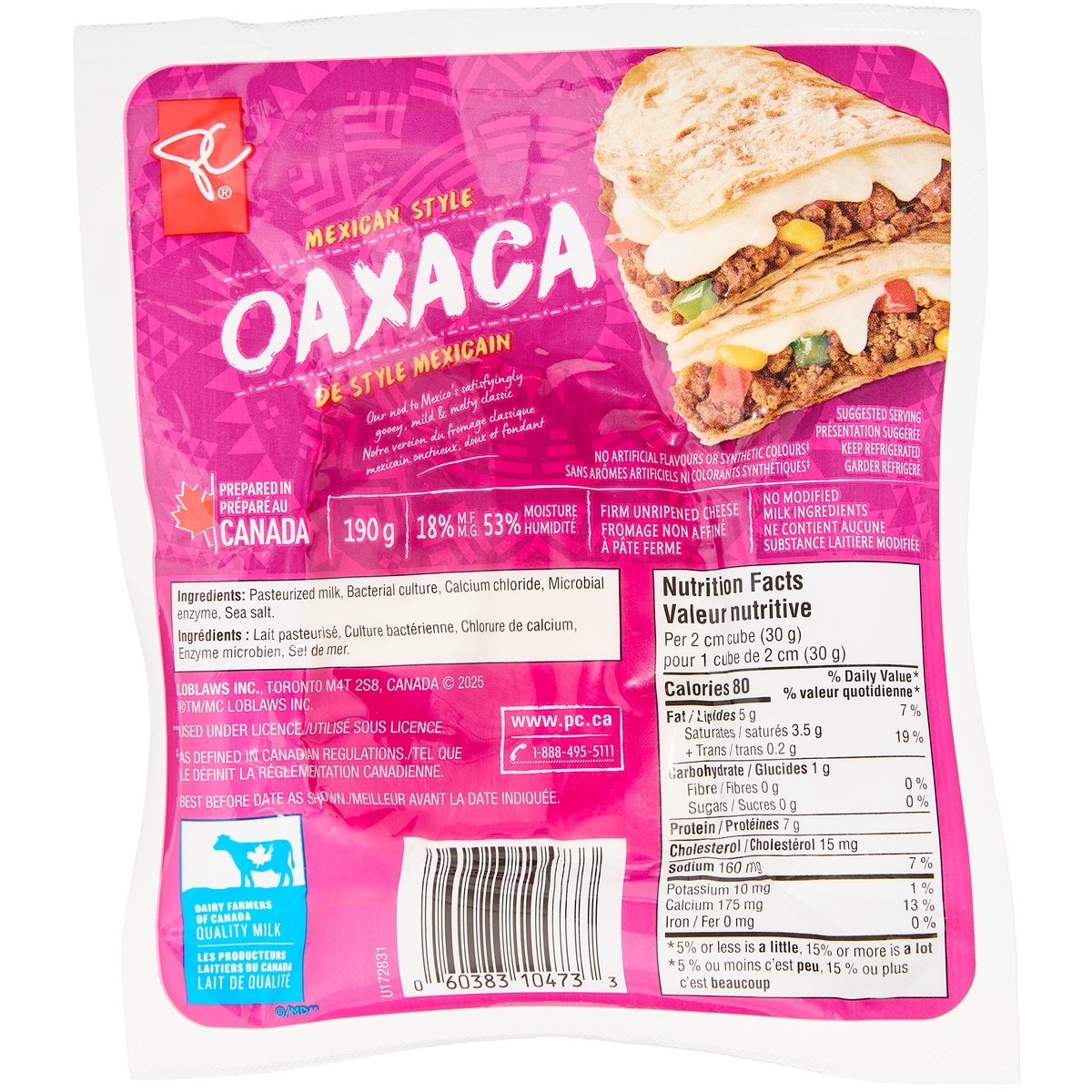 President's Choice Oaxaca Cheese