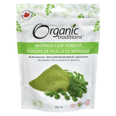 Organic Traditions Moringa Leaf Powder 200 g, $12.50/100g
