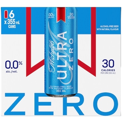 Michelob 0.0% alc./vol., Non-Alcoholic Beer 6x355.0 ml, $0.99/100ml
