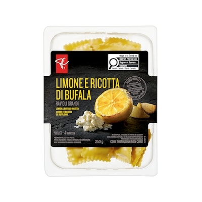 PC Collection noire Ravioli limone e ricotta di buffala 250 g, 3,60 $/100g