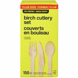 No Name Birch Cutlery Set Club Size 150 Pack 150 ea, $0.06/1ea