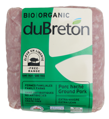 duBreton Ground Pork Extra Lean, Organic 454 g, $1.87/100g
