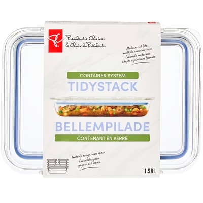 President's Choice TidyStack Glass Container - 1.58 L 1 ea, $15.00/1ea