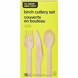No Name Birch Cutlery Set 30 Pack 30 ea, $0.07/1ea