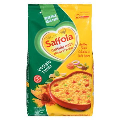 Saffola Oats Masala Oats Veggie Twist Mega Pack 500 g, $1.10/100g