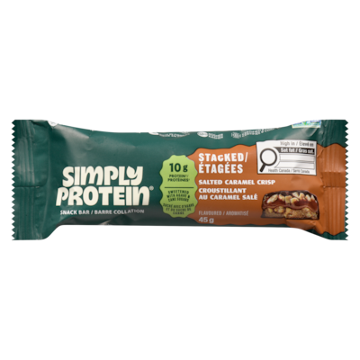 Simply Protein Snack Bar Stacked Salted Caramel Crisp Flavoured 45 g, $8.87/100g
