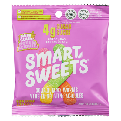 Smart Sweets Bonbons vers en gélatine acidulés 50 g, 9,98 $/100g
