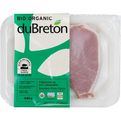 duBreton Boneless Pork Loin Chops, Organic 340 g, $3.23/100g