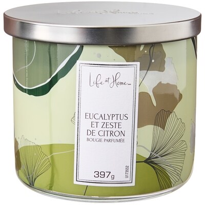 Life at Home Bougie parfumée Eucalyptus et zeste de citron 1 ea, 16,00 $/1ch