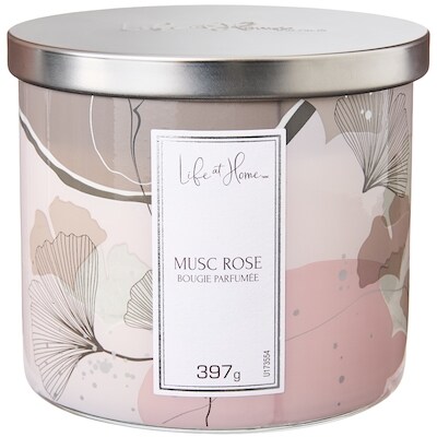 Life at Home Bougie parfumée Musc rose 1 ea, 16,00 $/1ch