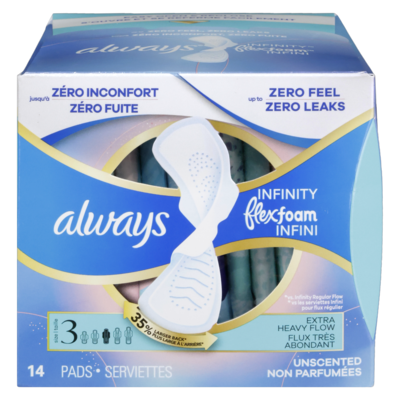 Always Infinity Pads Size 3 Unscented, 14-Count 14 ea, $0.61/1ea