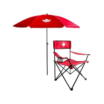 Everyday Essentials Folding Director Camp Chair and Umbrella Set - Red 1 ea, $28.00/1ea