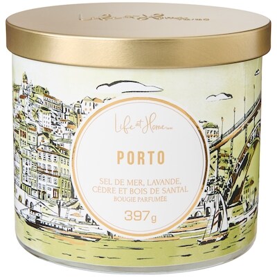 Life at Home Bougie parfumée Porto – sel de mer, lavande, cèdre et bois de santal 1 ea, 16,00 $/1ch