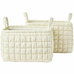 Life at Home Quilted Bubble Storage Basket 2 Pack - White 2 ea, $15.00/1ea