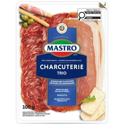 Mastro Trio de charcuterie aux saveurs emblématiques 100 g, 8,49 $/100g