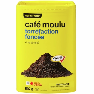 Sans Nom Café moulu à torréfaction foncée 907 g, 1,98 $/100g