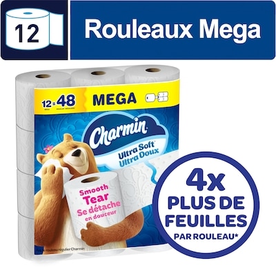 Charmin Papier hygiénique Ultra Doux, 12 rouleaux méga 12 ea, 1,67 $/1ch