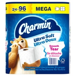 Charmin Toilet Paper Ultra Soft, 24 Mega Rolls 24 ea, $0.96/1ea