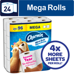 Toilet Paper Ultra Soft, 24 Mega Rolls