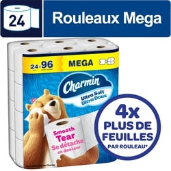 Charmin Papier hygiénique Ultra Doux, 24 rouleaux méga 24 ea, 1,37 $/1ch
