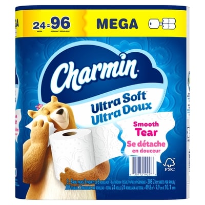 Charmin Papier hygiénique Ultra Doux, 24 rouleaux méga 24 ea, 1,37 $/1ch
