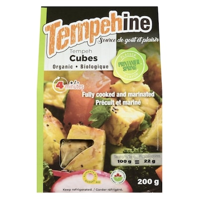 Tempehine Tempeh cubes plaisir printanier biologique 200 g, 4,00 $/100g