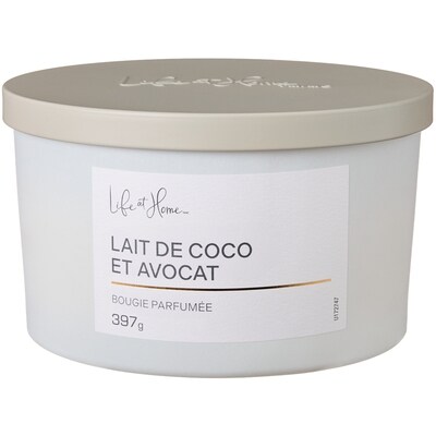 Life at Home Bougie parfumée Lait de coco et avocat 1 ea, 16,00 $/1ch