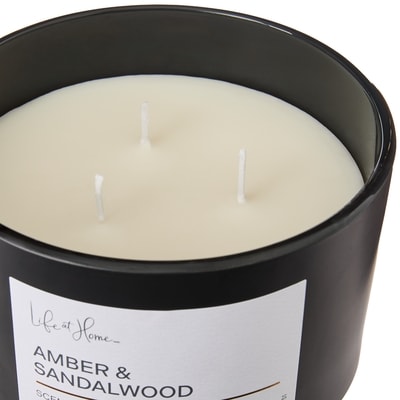 Amber and Sandalwood Scented Candle