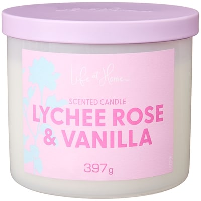 Life at Home Lychee Rose and Vanilla Scented Candle 1 ea, $16.00/1ea