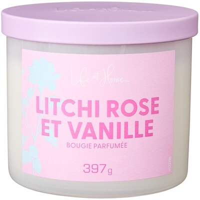 Life at Home Bougie parfumée Litchi rose et vanille 1 ea, 16,00 $/1ch