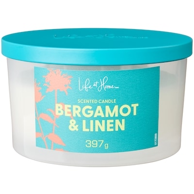 Life at Home Bergamot and Linen Scented Candle 1 ea, $16.00/1ea