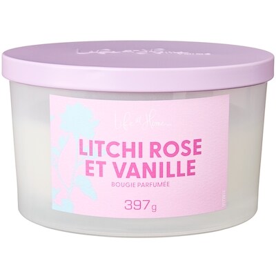 Life at Home Bougie parfumée Litchi rose et vanille 1 ea, 16,00 $/1ch