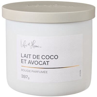 Life at Home Bougie parfumée Lait de coco et avocat 1 ea, 16,00 $/1ch