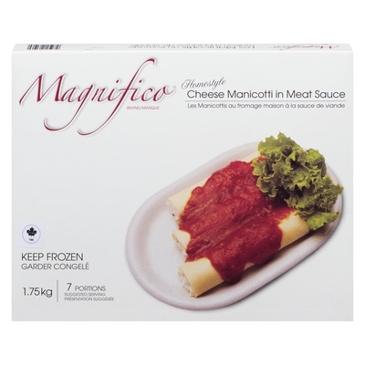 Magnifico Homestyle Cheese Manicotti In Meat Sauce 1750 g, $1.71/100g