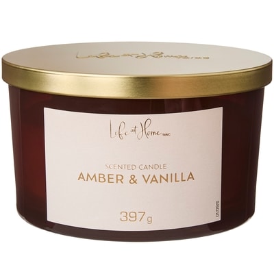 Life at Home Amber and Vanilla Scented Candle 1 ea, $16.00/1ea