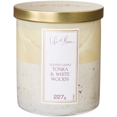 Life at Home Tonka and White Woods Scented Candle 1 ea, $10.00/1ea