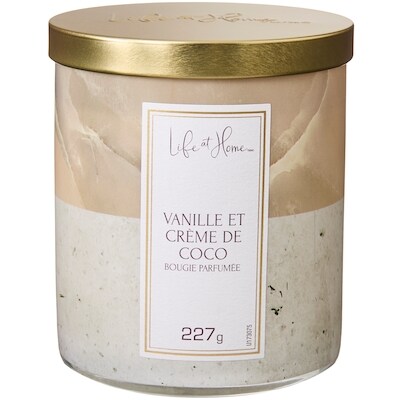 Life at Home Bougie parfumée Vanille et crème de coco 1 ea, 10,00 $/1ch
