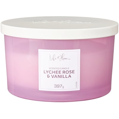Life at Home Lychee Rose and Vanilla Scented Candle 1 ea, $16.00/1ea