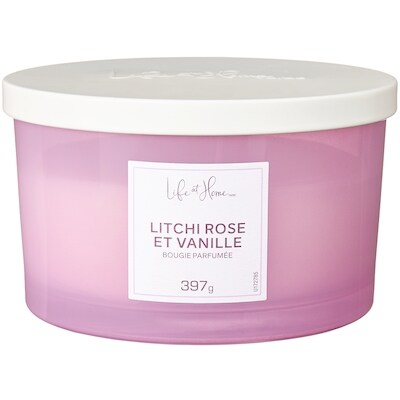 Life at Home Bougie parfumée Litchi rose et vanille 1 ea, 16,00 $/1ch