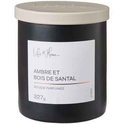 Life at Home Bougie parfumée Ambre et bois de santal 1 ea, 10,00 $/1ch